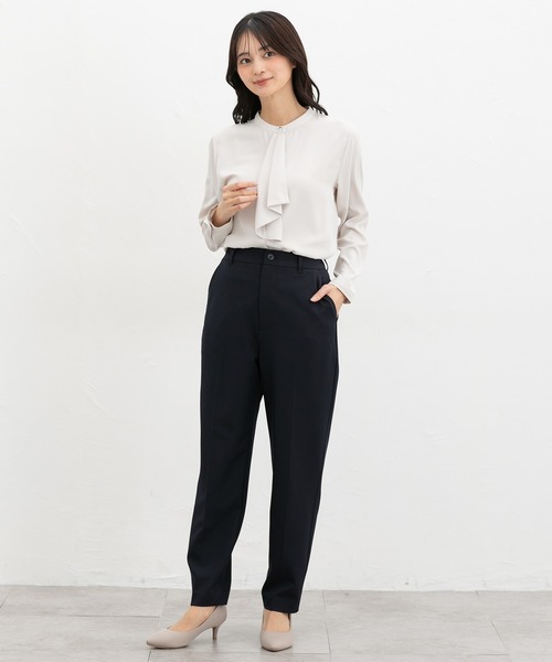 Honeys(ハニーズ)の「【ストレッチ・ウォッシャブル・イージーケア】センタープレスパンツ(股下66cm)(スラックス・レディース・ダークベージュ/ネイビー/ライトグレー系2/ブラック/ライトグレー系1・3L/L/LL/M/S)」の15枚目の写真