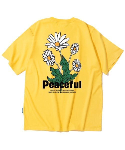 TRIPSHION(トリップション)の「ピースフルデイジーバンドルグラフィックTシャツ - イエロー(Tシャツ/カットソー・メンズ・その他・LARGE/MEDIUM/X-LARGE)」の1枚目の写真