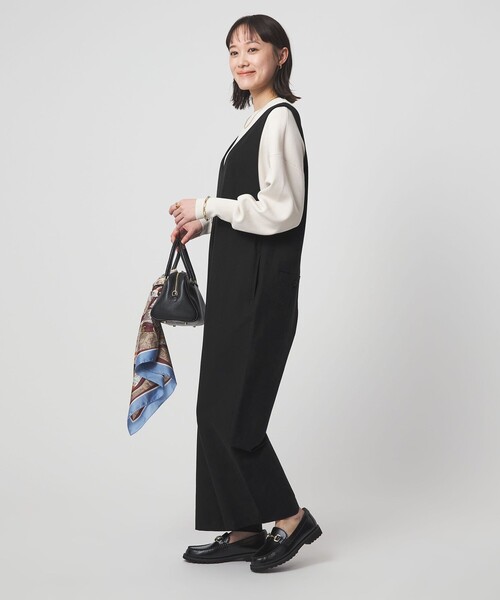 green label relaxing（グリーンレーベルリラクシング）の「オルマイ LI/MIX オールインワン マシンウォッシャブル ストレッチ 吸水速乾 接触冷感（つなぎ/オールインワン・レディース・ブラック/ライトグレー/ベージュ・36/38）」の9枚目の写真