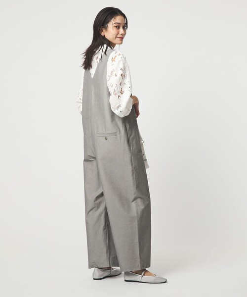 green label relaxing（グリーンレーベルリラクシング）の「オルマイ LI/MIX オールインワン マシンウォッシャブル ストレッチ 吸水速乾 接触冷感（つなぎ/オールインワン・レディース・ブラック/ライトグレー/ベージュ・36/38）」の12枚目の写真