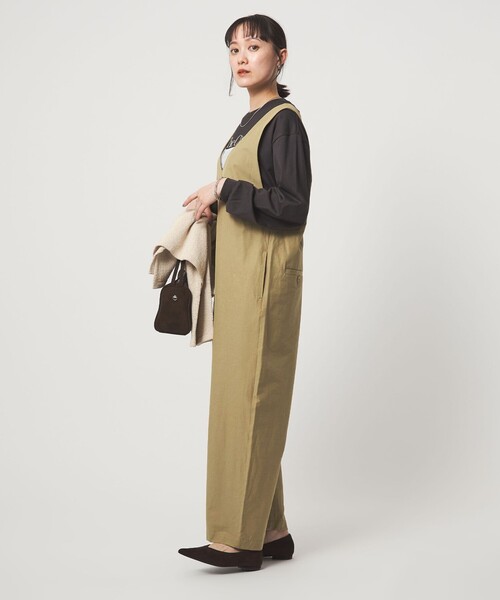 green label relaxing（グリーンレーベルリラクシング）の「オルマイ LI/MIX オールインワン マシンウォッシャブル ストレッチ 吸水速乾 接触冷感（つなぎ/オールインワン・レディース・ブラック/ライトグレー/ベージュ・36/38）」の15枚目の写真