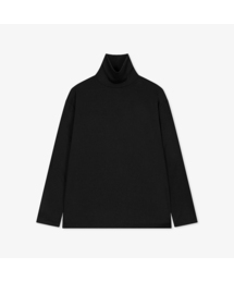 WORK ON BODY OFF（ワークオンボディオフ）の「レスティッド セミ オーバーサイズ タートルネック ニット-ブラック（Tシャツ/カットソー）」