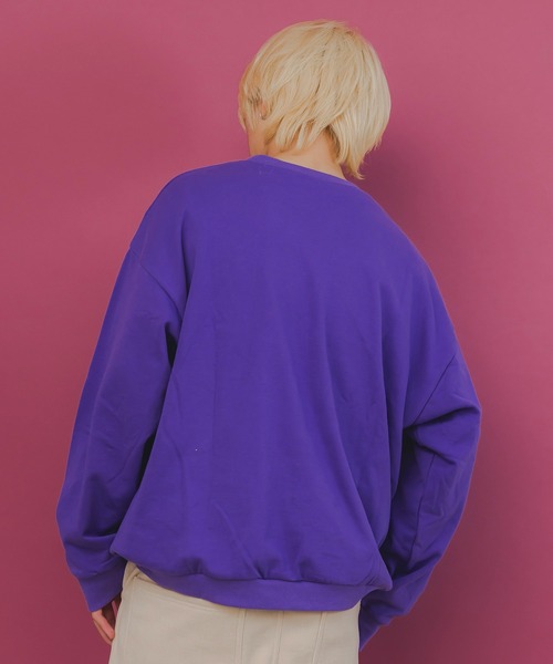 ScoLar Parity(スカラーパリティ)の「353131:フェイクボディバッグ×ネコ刺繍付き裏毛プルオーバー(Tシャツ/カットソー・レディース・アイボリー/ブラック/パープル・M)」の13枚目の写真