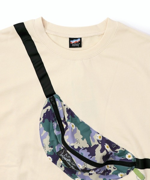 ScoLar Parity(スカラーパリティ)の「353131:フェイクボディバッグ×ネコ刺繍付き裏毛プルオーバー(Tシャツ/カットソー・レディース・アイボリー/ブラック/パープル・M)」の20枚目の写真