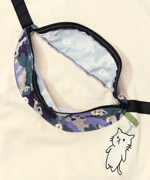 ScoLar Parity(スカラーパリティ)の「353131:フェイクボディバッグ×ネコ刺繍付き裏毛プルオーバー(Tシャツ/カットソー・レディース・アイボリー/ブラック/パープル・M)」の21枚目の写真