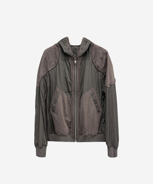 BLR(ビーエルアール)の「Raw-edged Sheer Hoodie Jacket Black(ナイロンジャケット・メンズ・その他・LARGE)」の3枚目の写真