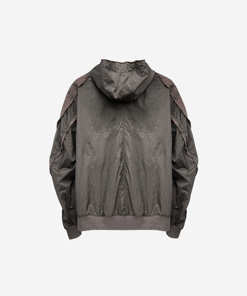 BLR(ビーエルアール)の「Raw-edged Sheer Hoodie Jacket Black(ナイロンジャケット・メンズ・その他・LARGE)」の2枚目の写真