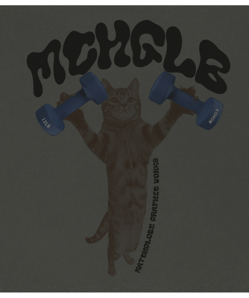 MATCHGLOBE(マッチグローブ)の「ダンベルキャットオーバーサイズTシャツ(ダークグレー)(Tシャツ/カットソー・レディース・その他・FREE)」の2枚目の写真