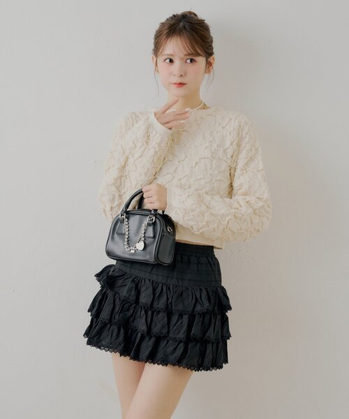 Chico（チコ）の「ティアードフリルミニスカート（スカート・レディース・ホワイト/ブラック/ブルー系その他2・FREE）」の3枚目の写真