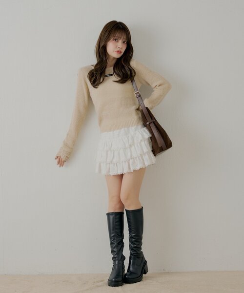 Chico（チコ）の「ティアードフリルミニスカート（スカート・レディース・ホワイト/ブラック/ブルー系その他2・FREE）」の9枚目の写真