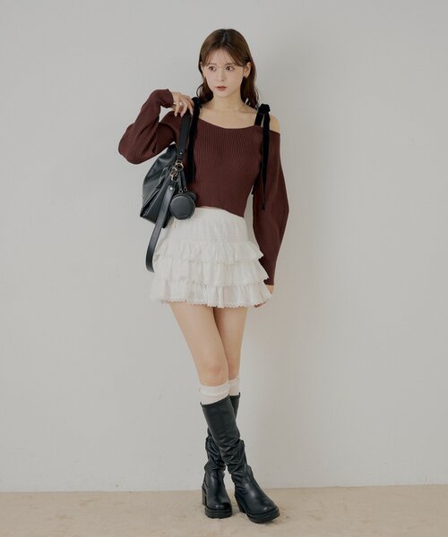 Chico（チコ）の「ティアードフリルミニスカート（スカート・レディース・ホワイト/ブラック/ブルー系その他2・FREE）」の13枚目の写真