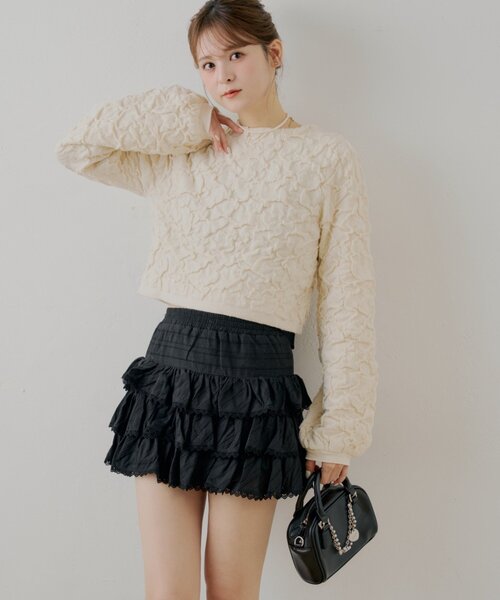 Chico（チコ）の「ティアードフリルミニスカート（スカート・レディース・ホワイト/ブラック/ブルー系その他2・FREE）」の14枚目の写真