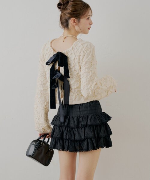 Chico（チコ）の「ティアードフリルミニスカート（スカート・レディース・ホワイト/ブラック/ブルー系その他2・FREE）」の15枚目の写真