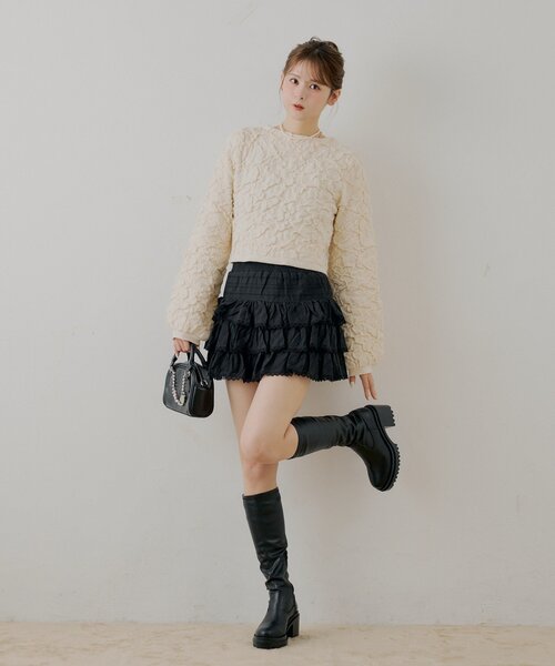 Chico（チコ）の「ティアードフリルミニスカート（スカート・レディース・ホワイト/ブラック/ブルー系その他2・FREE）」の16枚目の写真