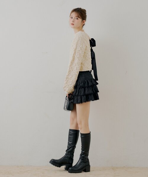 Chico（チコ）の「ティアードフリルミニスカート（スカート・レディース・ホワイト/ブラック/ブルー系その他2・FREE）」の17枚目の写真