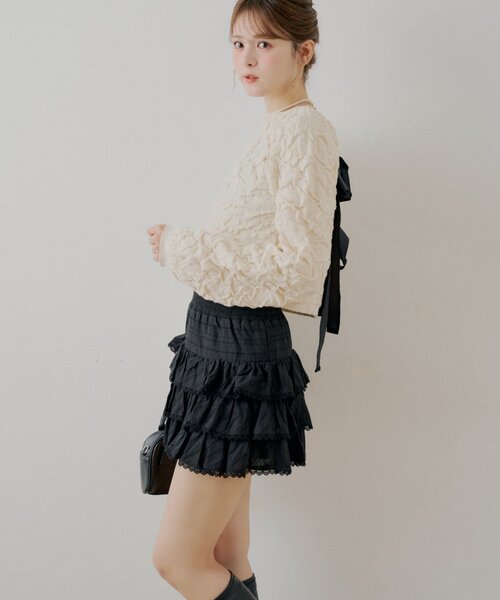 Chico（チコ）の「ティアードフリルミニスカート（スカート・レディース・ホワイト/ブラック/ブルー系その他2・FREE）」の18枚目の写真