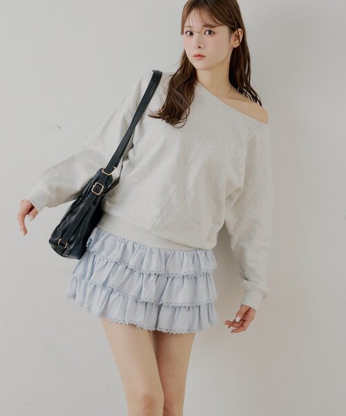 Chico（チコ）の「ティアードフリルミニスカート（スカート・レディース・ホワイト/ブラック/ブルー系その他2・FREE）」の20枚目の写真