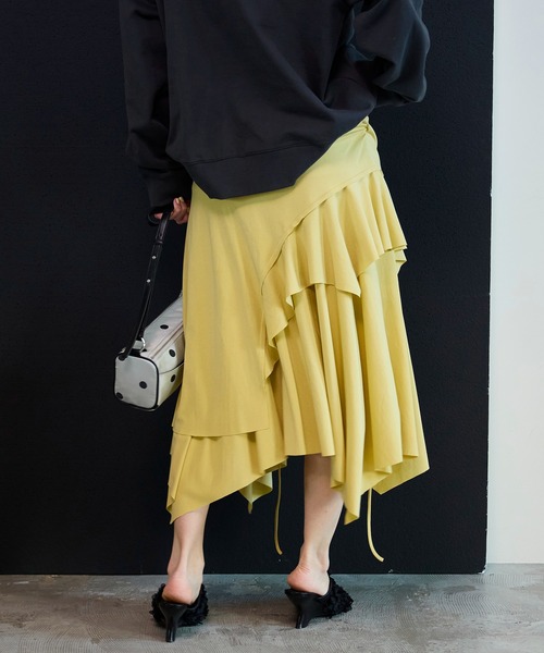 Asymmetrical Flare Skirt/2wayアシンメトリーフレアスカート（デニム