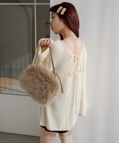 Kastane（カスタネ）の「*ラビファーBAG（トートバッグ・レディース・ベージュ/アイボリー/グレー・FREE）」の10枚目の写真