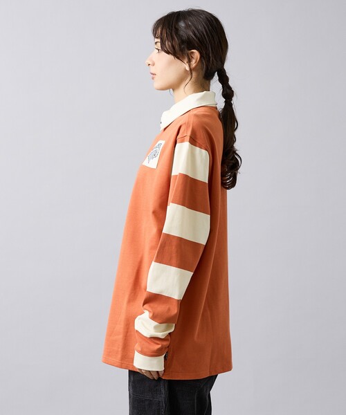POLeR(ポーラー)の「【POLER/ポーラー】COLWOOD RUGBY/ラガーシャツ/ユニセックス【WEB限定】(ポロシャツ・メンズ・オレンジ/ブラック・M/L/XL)」の3枚目の写真