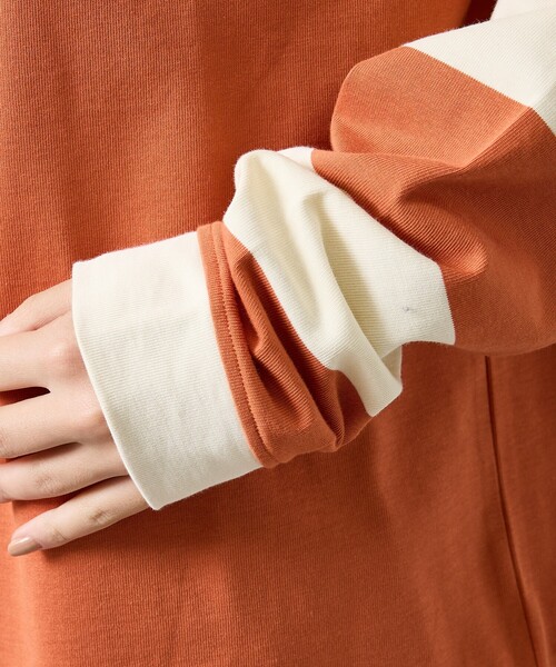 POLeR(ポーラー)の「【POLER/ポーラー】COLWOOD RUGBY/ラガーシャツ/ユニセックス【WEB限定】(ポロシャツ・メンズ・オレンジ/ブラック・M/L/XL)」の8枚目の写真