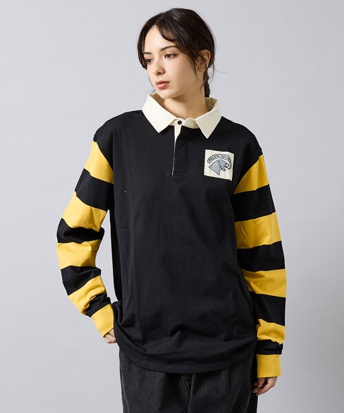 POLeR(ポーラー)の「【POLER/ポーラー】COLWOOD RUGBY/ラガーシャツ/ユニセックス【WEB限定】(ポロシャツ・メンズ・オレンジ/ブラック・M/L/XL)」の11枚目の写真