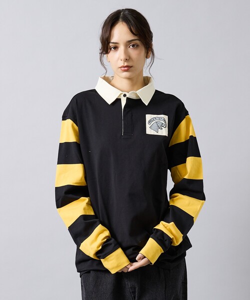 POLeR(ポーラー)の「【POLER/ポーラー】COLWOOD RUGBY/ラガーシャツ/ユニセックス【WEB限定】(ポロシャツ・メンズ・オレンジ/ブラック・M/L/XL)」の12枚目の写真