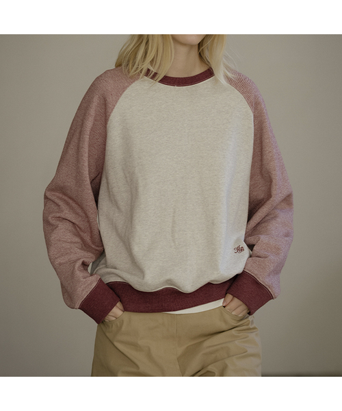 KNOWNBETTER（ノウンベター）の「Coloring melange reglan MTM [KNFW04TS06]_[2color]（スウェット・レディース・ネイビー/バーガンディー・FREE）」の2枚目の写真
