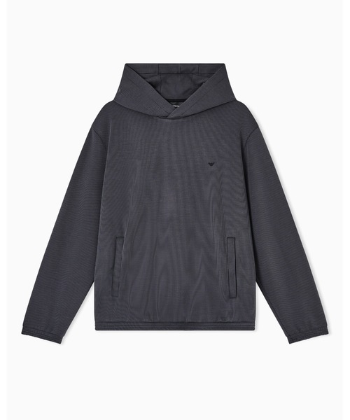 EMPORIO ARMANI（エンポリオアルマーニ）の「【エンポリオ アルマーニ】フード付きスウェットシャツ プレーティング風グログラン（スウェット・メンズ・チャコールグレー・X-LARGE/SMALL/MEDIUM/LARGE）」の5枚目の写真
