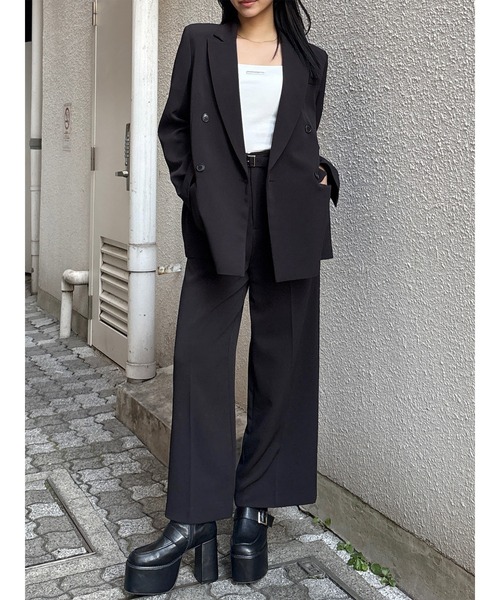 MURUA（ムルーア）の「テーラードジャケット&パンツセットアップ（テーラードジャケット・レディース・ブラック/グレー/ベージュ/ミント・1/2）」の2枚目の写真