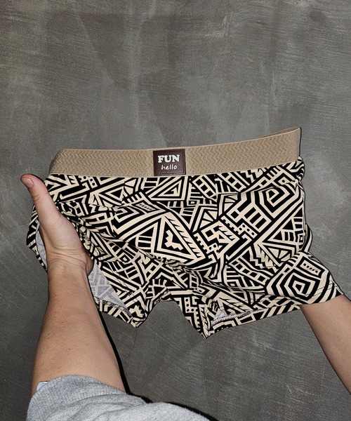 メンズ アンダーウェア エスニック 総柄 幾何学柄 ローライズ ボクサー