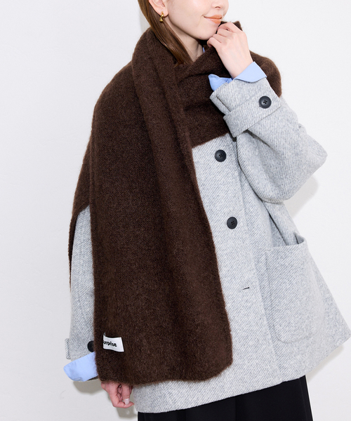 SLOBE IENA（スローブイエナ）の「《追加》surprise/サプライズ ストール MOHAIR  SCARF  DONNA（ストール/ショール・レディース・イエロー/ブラウン/アイボリー・FREE）」の2枚目の写真