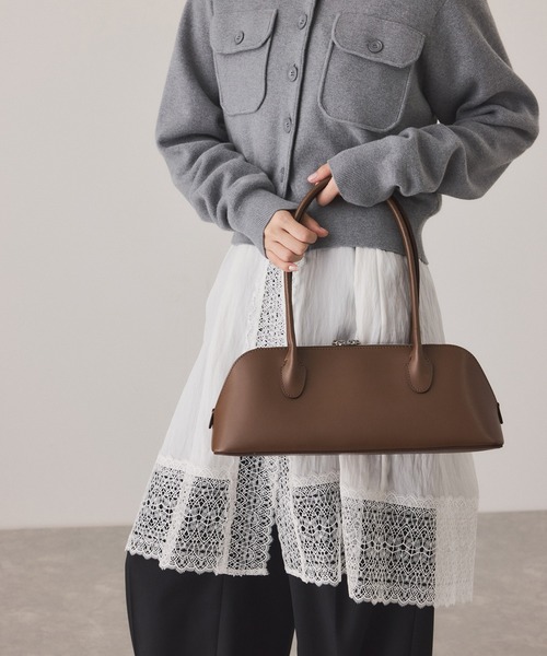 ADAM ET ROPE'（アダムエロペ）の「スプリットレザーラウンドボストン（ボストンバッグ・レディース・ブラウン/ブラック・FREE）」の6枚目の写真