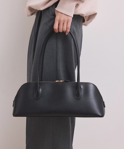 ADAM ET ROPE'（アダムエロペ）の「スプリットレザーラウンドボストン（ボストンバッグ・レディース・ブラウン/ブラック・FREE）」の8枚目の写真