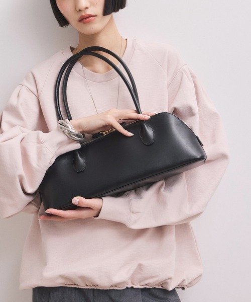 ADAM ET ROPE'（アダムエロペ）の「スプリットレザーラウンドボストン（ボストンバッグ・レディース・ブラウン/ブラック・FREE）」の9枚目の写真