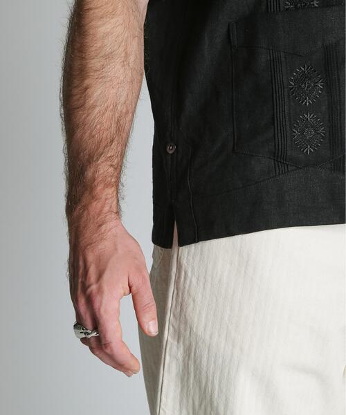 schott(ショット)の「Schott/ショット/LINEN GUAYABERA SHIRT/リネン グァジャベーラシャツ(シャツ/ブラウス・メンズ・ブラック/カーキ/ベージュ・M/L/XL/2XL)」の11枚目の写真