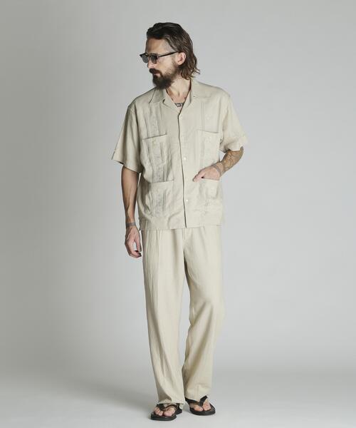 schott(ショット)の「Schott/ショット/LINEN GUAYABERA SHIRT/リネン グァジャベーラシャツ(シャツ/ブラウス・メンズ・ブラック/カーキ/ベージュ・M/L/XL/2XL)」の16枚目の写真