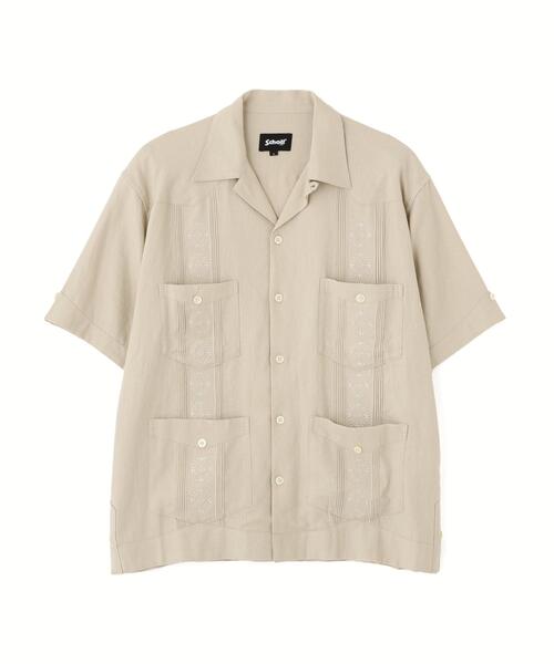 schott(ショット)の「Schott/ショット/LINEN GUAYABERA SHIRT/リネン グァジャベーラシャツ(シャツ/ブラウス・メンズ・ブラック/カーキ/ベージュ・M/L/XL/2XL)」の17枚目の写真