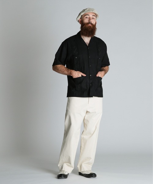 schott（ショット）の「Schott/ショット/LINEN GUAYABERA SHIRT/リネン グアテマラシャツ（シャツ/ブラウス・メンズ・ブラック/カーキ/ベージュ・M/L/XL/2XL）」の11枚目の写真