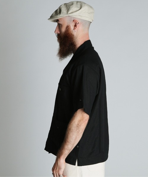 schott（ショット）の「Schott/ショット/LINEN GUAYABERA SHIRT/リネン グアテマラシャツ（シャツ/ブラウス・メンズ・ブラック/カーキ/ベージュ・M/L/XL/2XL）」の6枚目の写真