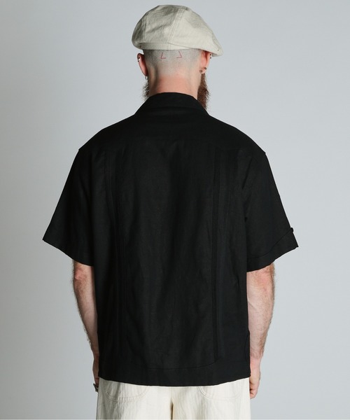 schott（ショット）の「Schott/ショット/LINEN GUAYABERA SHIRT/リネン グアテマラシャツ（シャツ/ブラウス・メンズ・ブラック/カーキ/ベージュ・M/L/XL/2XL）」の7枚目の写真