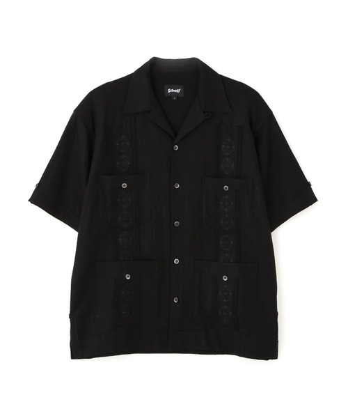 schott（ショット）の「Schott/ショット/LINEN GUAYABERA SHIRT/リネン グアテマラシャツ（シャツ/ブラウス・メンズ・ブラック/カーキ/ベージュ・M/L/XL/2XL）」の14枚目の写真