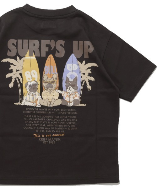 KRIFF MAYER Kid's Collection(クリフメイヤーキッズコレクション)の「【綿100%】鼻ぺちゃT(Tシャツ/カットソー・キッズ・ネイビー/ミント/イエロー/チャコール/オフホワイト/レッド・130/120/170/160/150/140)」の2枚目の写真