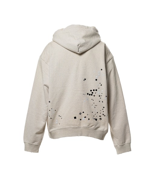 Maison MIHARA YASUHIRO(メゾンミハラヤスヒロ)の「Embellished Sticker Zip-Up Hoodie(パーカー・メンズ・ホワイト・44)」の2枚目の写真