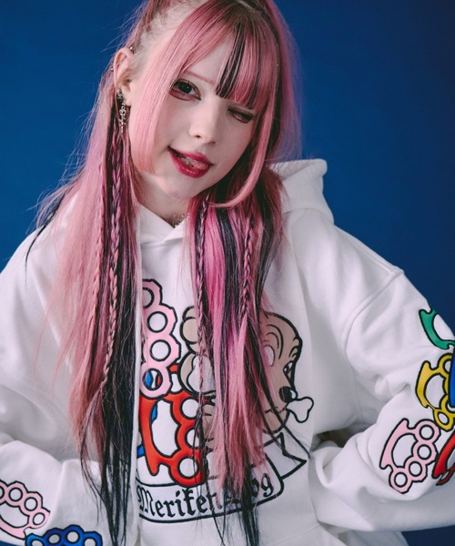 GALFY(ガルフィー)の「GALFY-メリケンHERTSパーカー(パーカー・メンズ・ホワイト/ブラック/オレンジ・L/XL)」の5枚目の写真