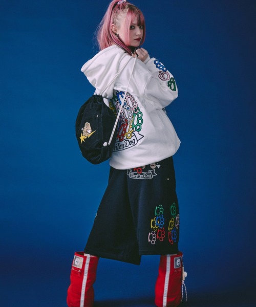 GALFY(ガルフィー)の「GALFY-メリケンHERTSパーカー(パーカー・メンズ・ホワイト/ブラック/オレンジ・L/XL)」の8枚目の写真