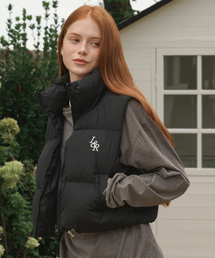 Crop padded vest Black