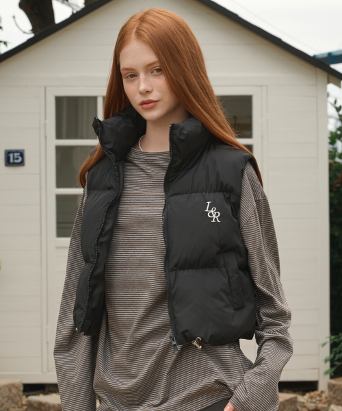 LOSSYROW(ロッシロー)の「Crop padded vest Black(ダウンベスト・レディース・ブラック・FREE)」の3枚目の写真