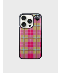 COLLAGEVACANCE（コラージュバカンス）の「Tartan Hug Pendant Epoxy Case (Pink Check)（スマホケース/カバー）」