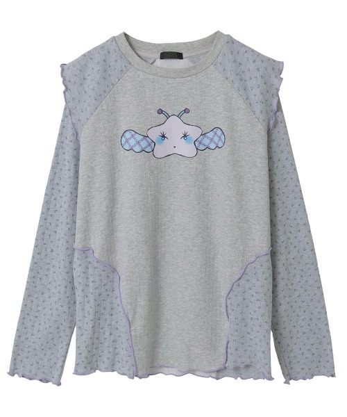 Candy Stripper（キャンディストリッパー）の「LITTLE STAR LAYERED トップス（Tシャツ/カットソー・レディース・ライトブルー/アイボリー/ピンク/ヘザーグレー・FREE）」の3枚目の写真